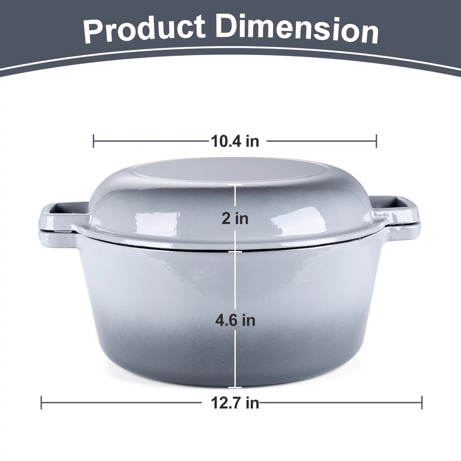 Enameled Cast Iron Dutch Oven with Skillet Lid, 5 Quart C815