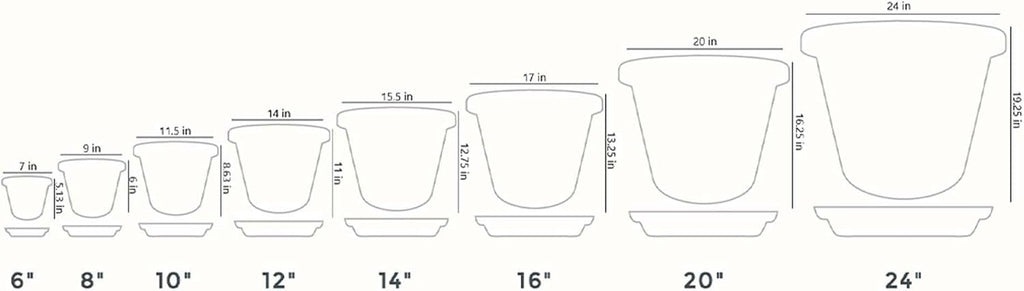24 Inch Plastic Flower Pot with Drainage Holes, Slate Blue (6 Pack) X627444
