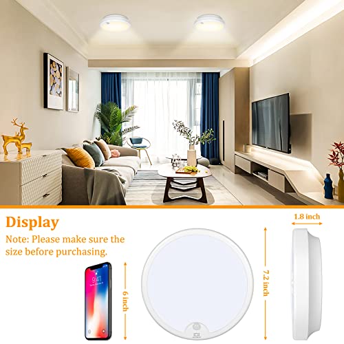 Motion Sensor LED Ceiling Lights 2-Pack, Wireless Battery Powered for Closet Pantry Laundry H36025