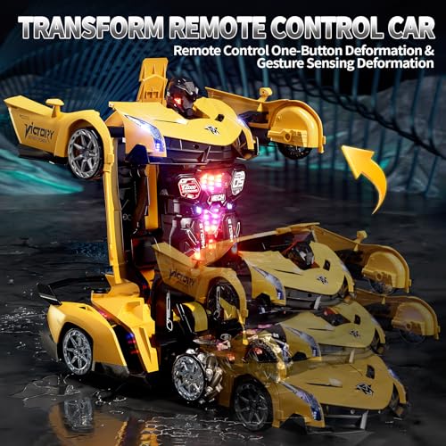 Transform RC Car with Gesture Sensing, Deformation Robot Toy for Kids U8510