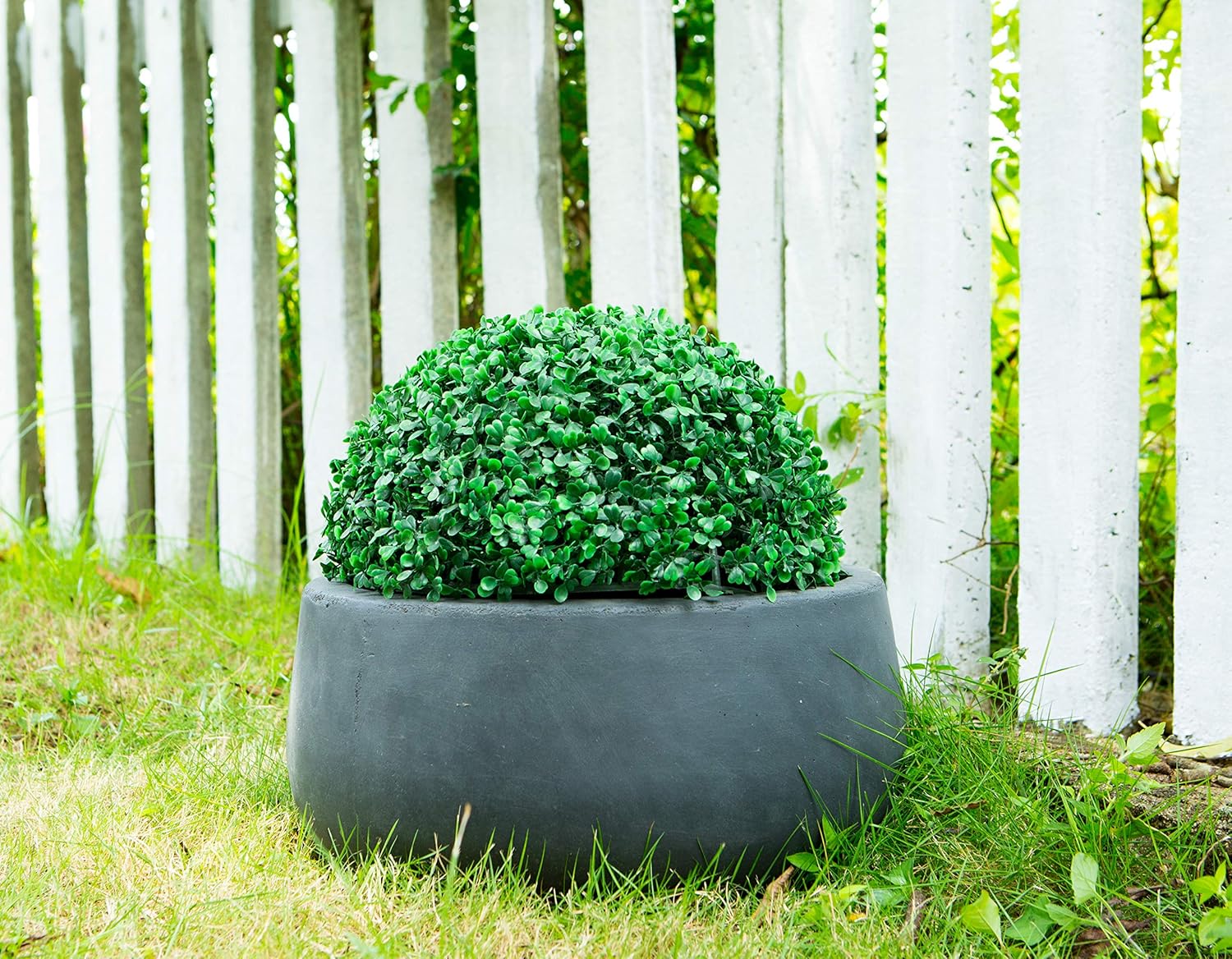 16" Round Charcoal Lightweight Bowl Planter T712