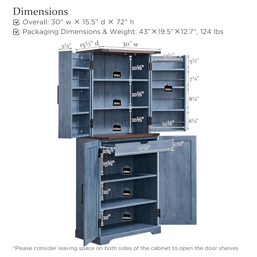 Farmhouse Storage Cabinet with Barn Doors and Adjustable Shelves X3170