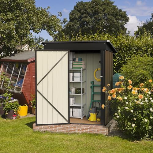 Metal Garden Storage Shed with Lockable Door for Backyard Patio Lawn Z3089