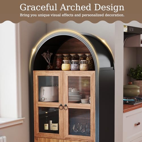 Kitchen Pantry Cabinet with 4 Doors and 1 Drawer, Freestanding Storage Cupboard L190261