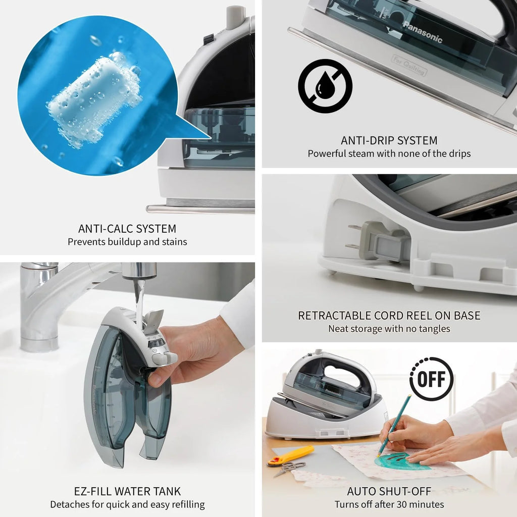 Cordless Iron, Portable 360-Degree Dry and Steam Iron with Stainless Steel Soleplate N568685