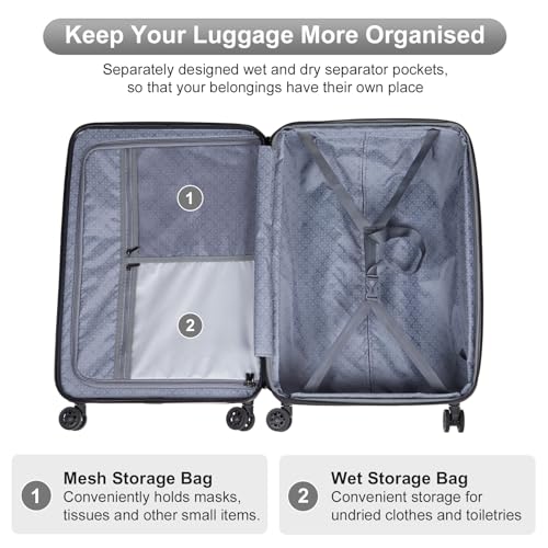 Luggage Expandable 3 Piece Set Suitcase with TSA Lock Spinner Wheels 20/24/28in S545211