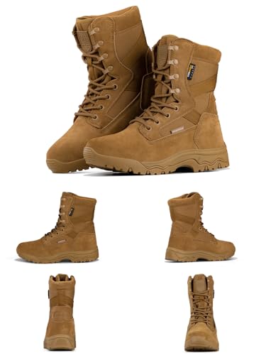 Men's Tactical Boots 8 Inches Lightweight Suede Leather Military Work Boot J951812