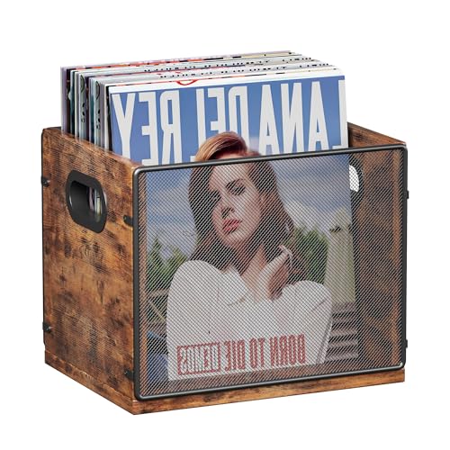 Vinyl Record Storage Box, Holds up to 60 Records V34365