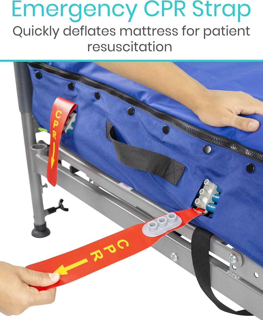8" Alternating Pressure Mattress for Hospital Bed, Low Air Loss Topper S13870