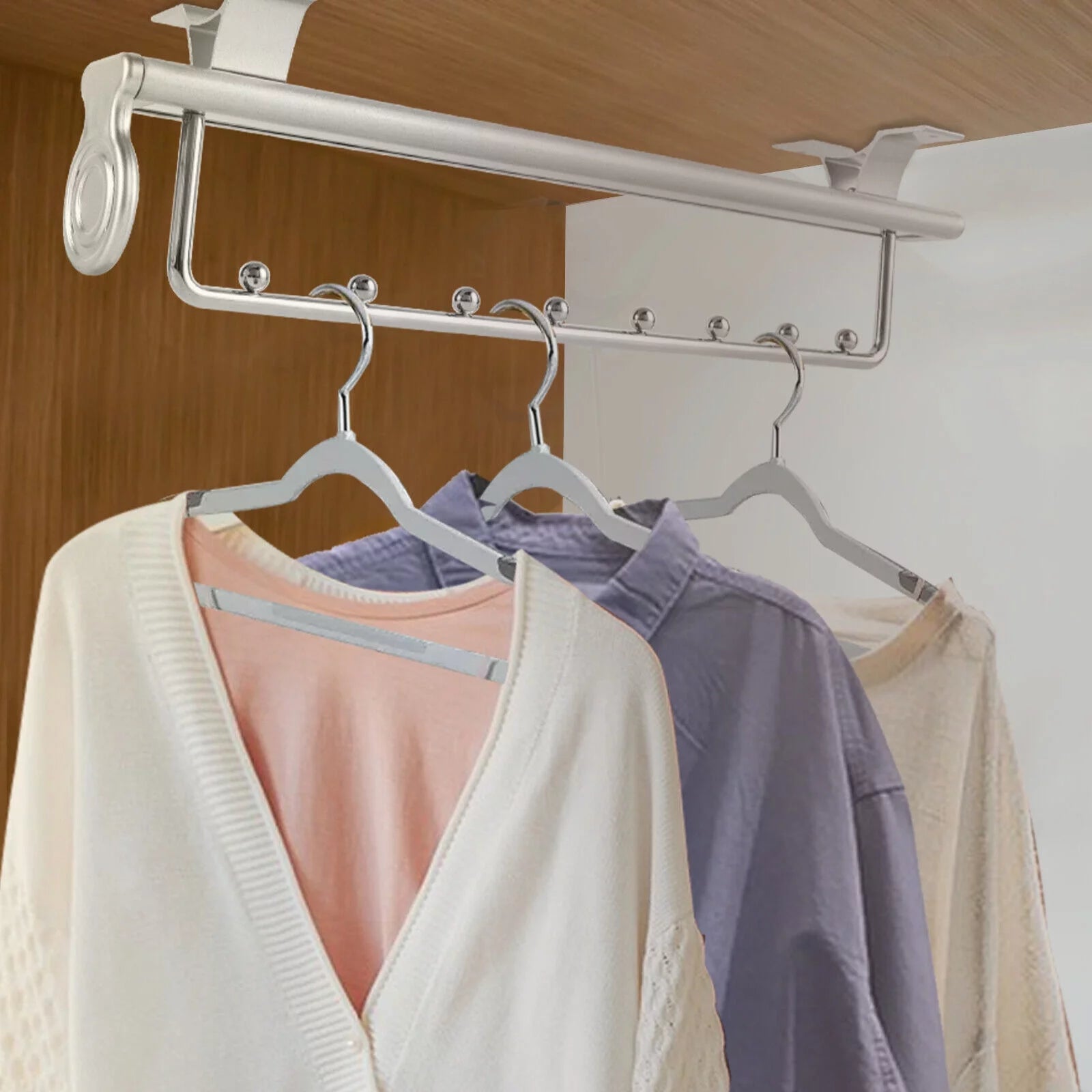 Stainless Steel Retractable Clothes Hanger Rack Y9827