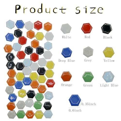 Hexagon Ceramic Mosaic Tiles for Crafts, Pack of 100 N189690