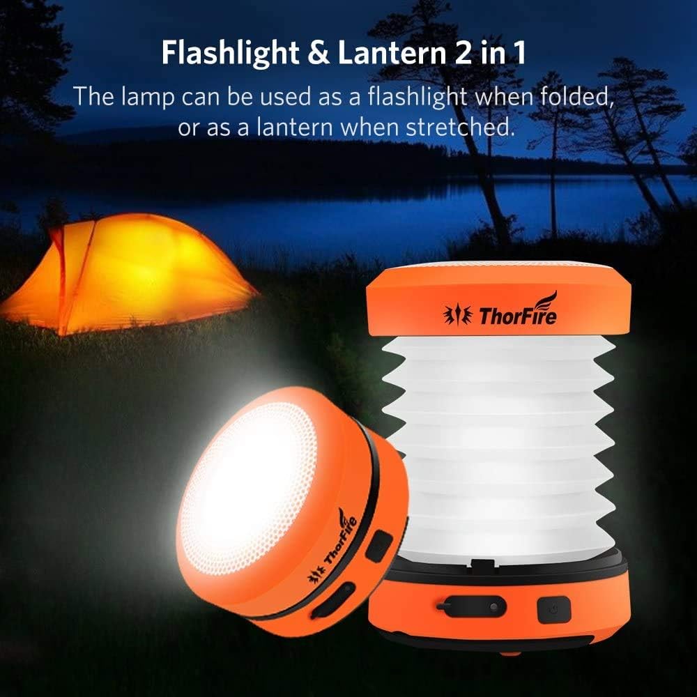 LED Camping Lantern with Hand Crank and USB Rechargeable A45868