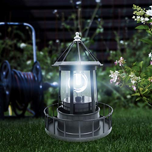Solar Rotating Lighthouse Light for Garden Patio Decoration C24964