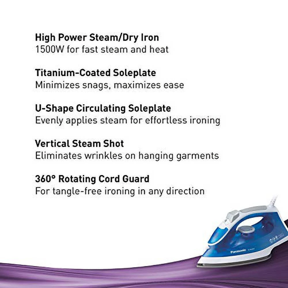 1500W Titanium Coated Sole Plate Steam/Dry Iron N585