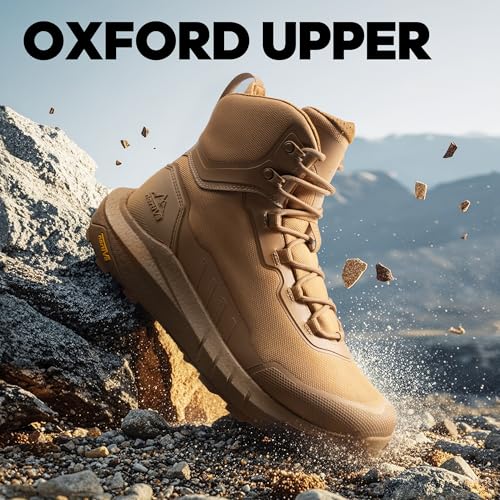 Men's Tactical Hiking Boots Lightweight Cushion Sole Side Zipper 8 Inches C799