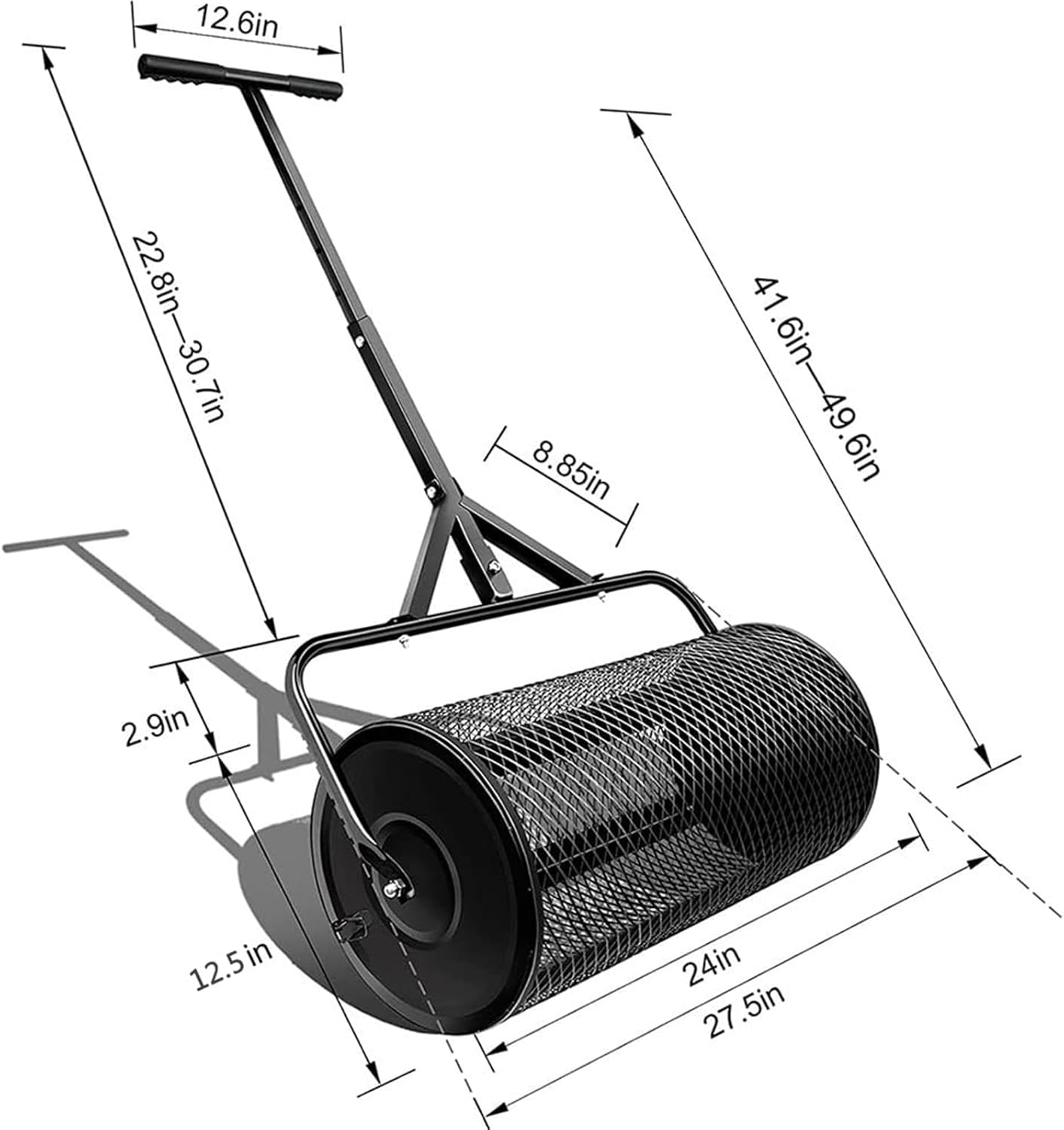 Metal Mesh Manure Spreader with Adjustable T-Shaped Handle G433730
