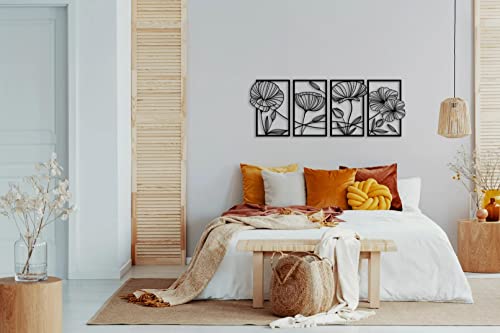 Metal Lotus Flower Wall Decor, Abstract Floral Line Art, Minimalist Hanging Sculpture Q954
