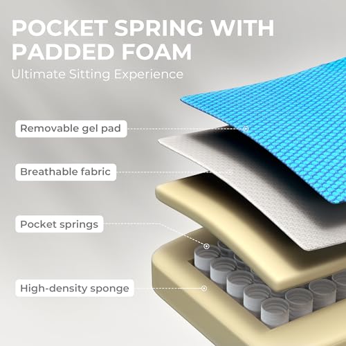 Gaming Chair with Breathable Fabric, Pocket Spring Cushion and Footrest H620