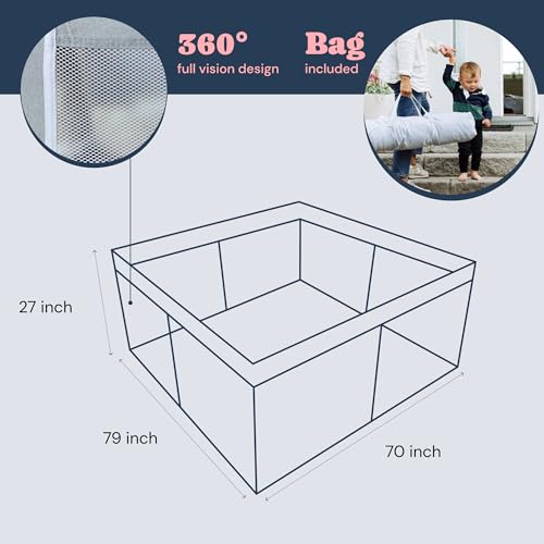 Extra Large Playpen for Babies and Toddlers, Tear-Resistant Indoor & Outdoor Play Yard with Gate, Grey D5532