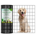 AMAGABELI GARDEN & HOME Black PVC Coated Welded Wire Fence 2inchx3inch 24inchx25ft 16Gauge Garden Border Fencing Roll Vinyl Coating Metal Wire Mesh Garden Bed Plant Supports Poultry Netting Cage