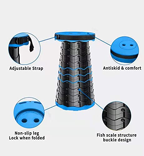 Portable Telescopic Folding Stool for Camping, Fishing, Hiking, Travel U10773
