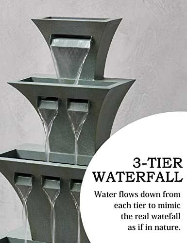 48" Outdoor Waterfall Fountain with LED Lights H104002