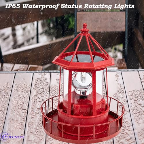 Solar Lighthouse Rotating Light, IP65 Waterproof for Patio Garden Decor H598474
