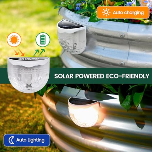 Galvanized Raised Garden Bed with 2 Solar Lights A526