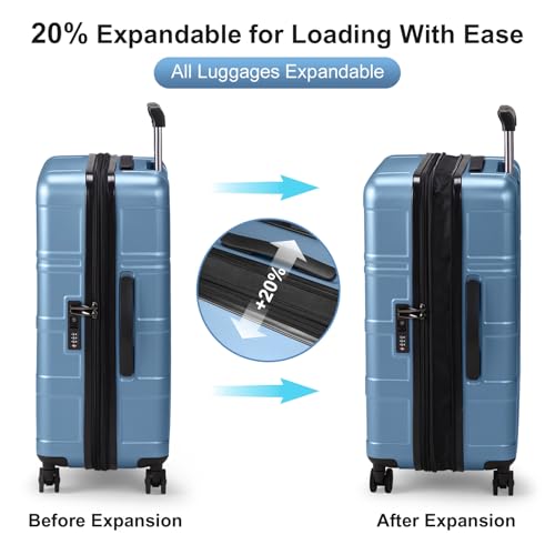 Luggage Expandable 3 Piece Set Suitcase with TSA Lock Spinner Wheels 20/24/28in S545211