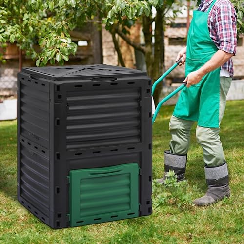 43 Gallon Dual Chamber Compost Tumbler, Outdoor BPA Free X909102