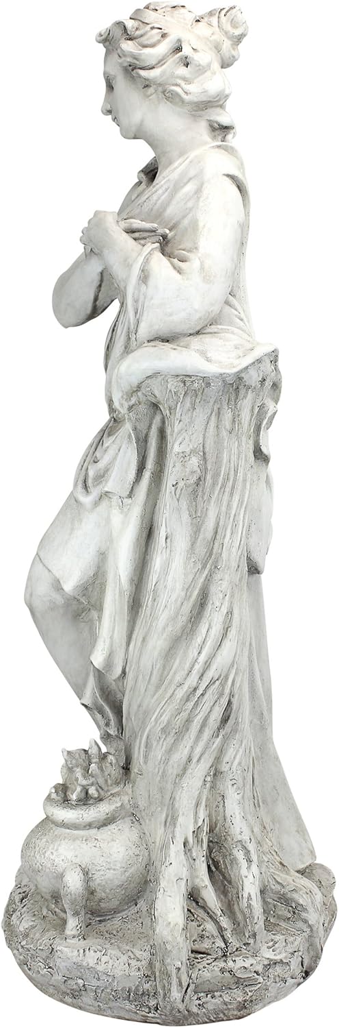 Winter Woman of The Four Seasons Garden Statue, 12 in Wide, 32 in Tall M370