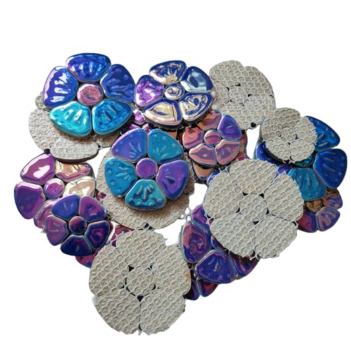 Iridescent Flower Ceramic Mosaic Tiles for DIY Crafts, 3 Sizes I246