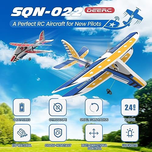 RC Plane Remote Control Airplane with 3 Batteries and 6-Axis Gyro Stabilizer for Beginners G9873