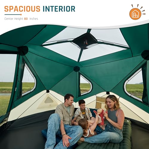 4/6/8 Person Instant Cabin Tent, 60 Second Setup, Waterproof Pop Up Camping Tent T785370