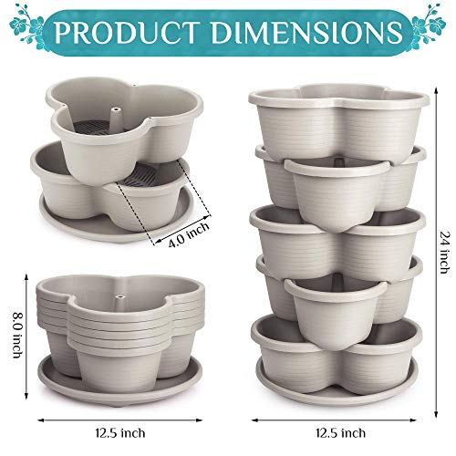 Stackable Planter, Terracotta 5-Tier Vertical Garden E454
