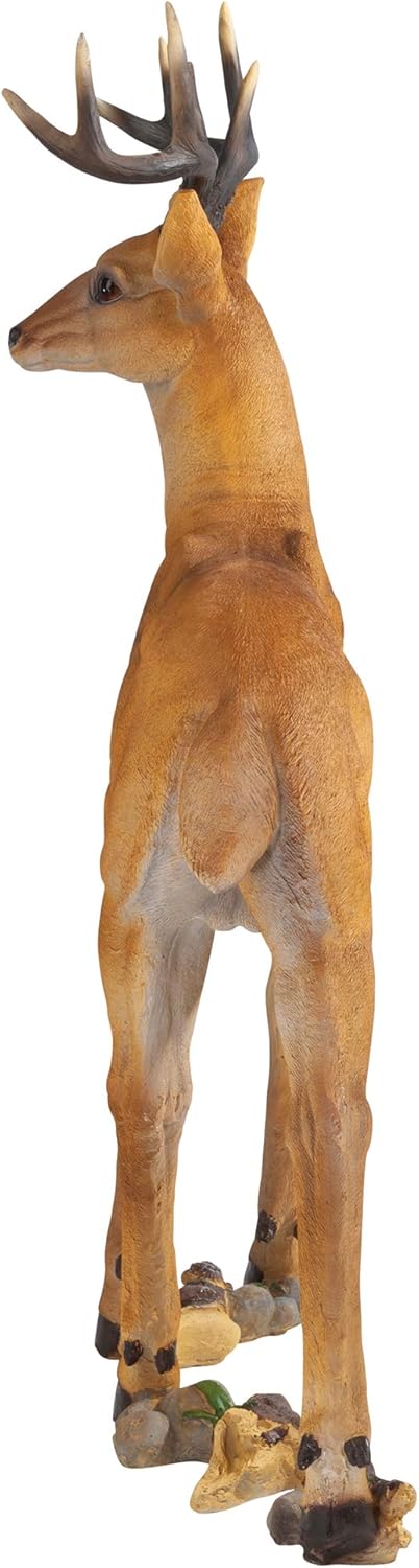 Woodland Buck Deer Garden Statue Decoy, 23 Inches Wide E662