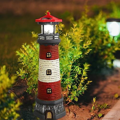 Solar Rotating Lighthouse Outdoor Garden Decor Lantern R852