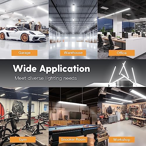 12 Pack Linkable LED Shop Light with Reflector, 5000K Daylight, 4 FT, Surface & Suspension Mount S45203