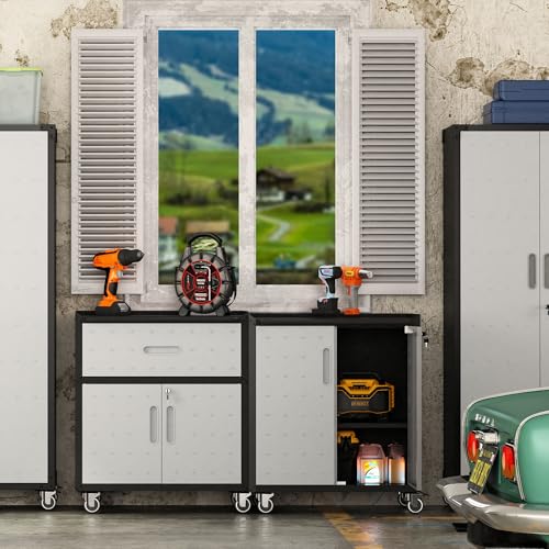 Rolling Tool Storage Cabinet with 4 Drawer and Locking Door U282375