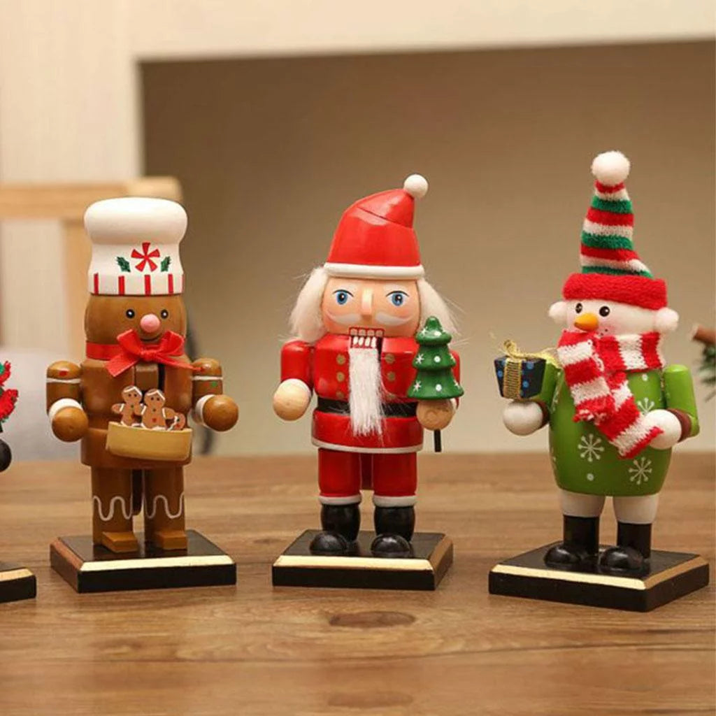 2-pack 16cm Wooden Nutcracker Christmas Décor G303
