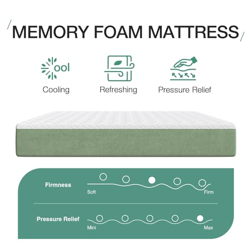 Twin Mattress, 12 Inch Gel Memory Foam, Medium Firm Feel K502