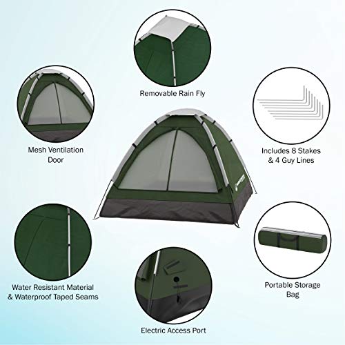 2 Person Camping Tent with Rain Fly and Carrying Bag X3958