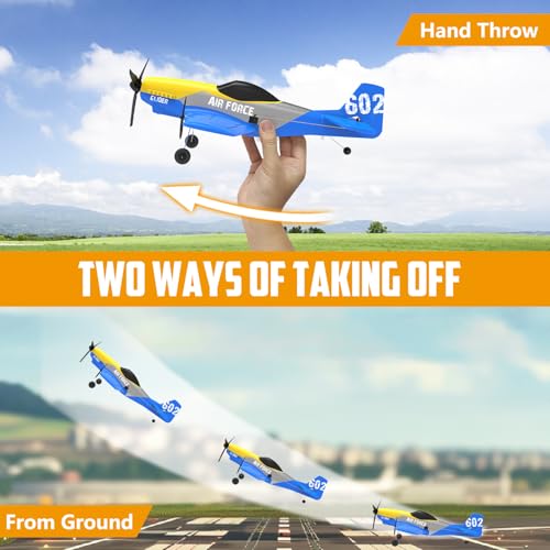 3 Channel RC Plane P-51D Mustang, Remote Control Airplane Ready to Fly, 2.4GHz 6-axis Gyro Stabilizer, Easy to Fly for Kids & Beginners G5520