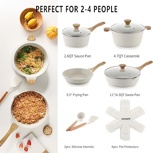 Nonstick Granite Cookware Set 13-Piece with Stay-Cool Handles L966