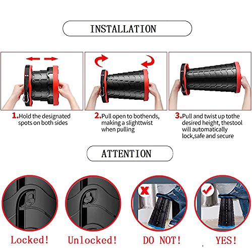 Portable Telescopic Folding Stool for Camping, Fishing, Hiking, Travel U10773