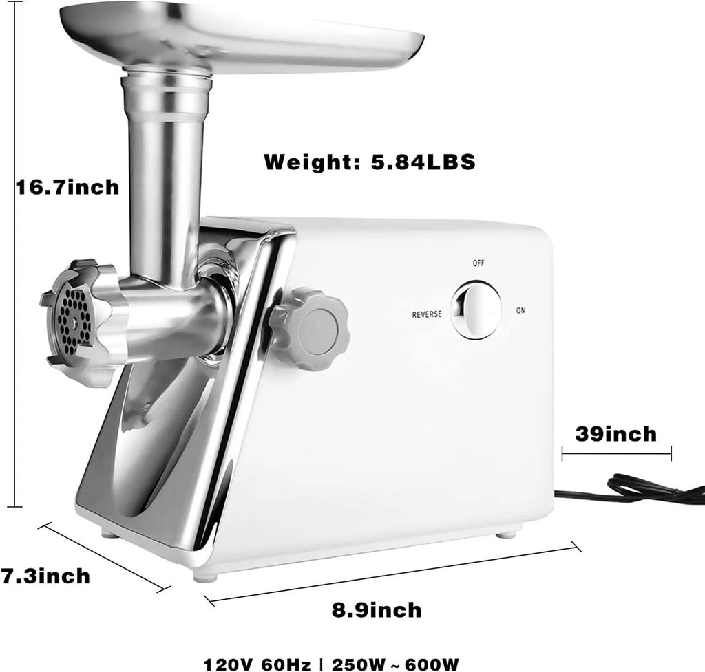 Electric Meat Grinder with Sausage & Kubbe Kit, 3 Plates, 600W D590979