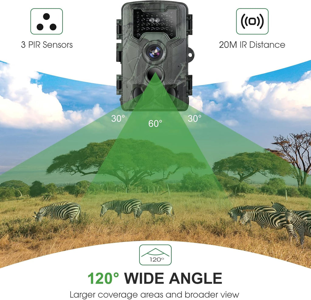 36MP 1080P Trail Camera with Night Vision and Motion Activation U53280