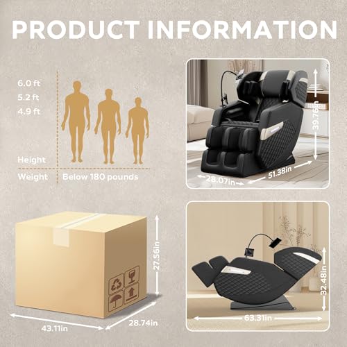 Full Body Zero Gravity Shiatsu Massage Chair Recliner with Heating and Foot Massage R903