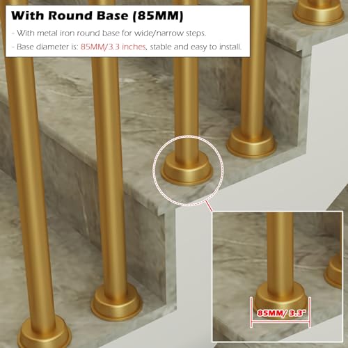 Round Spindles for Staircase, 2 4 6 Pieces Modern Iron Stairs Balusters with Swivel Top Bracket I998