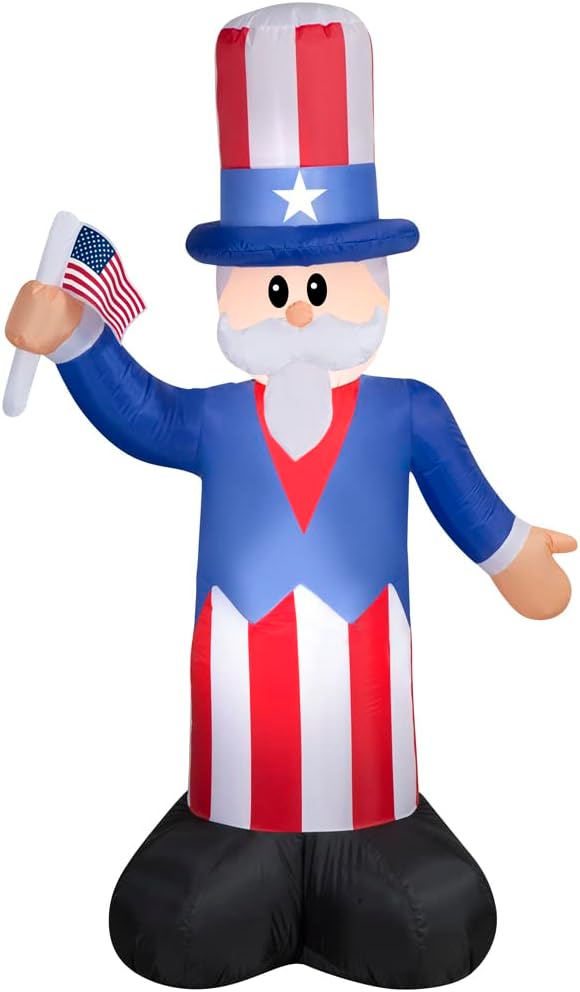 Gemmy Airblown Inflatable Uncle Sam, 5 ft Tall